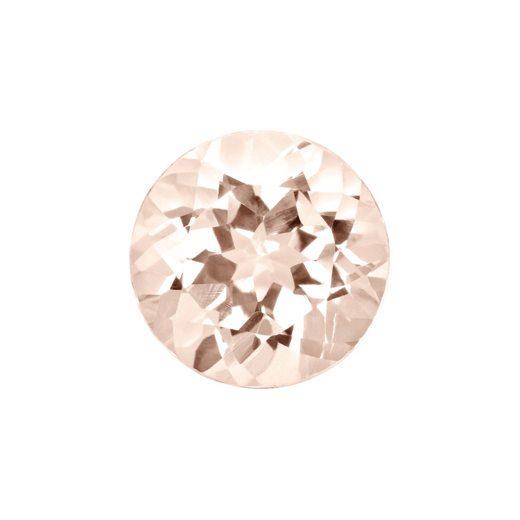 Morganite gemstone with a soft peach-pink hue