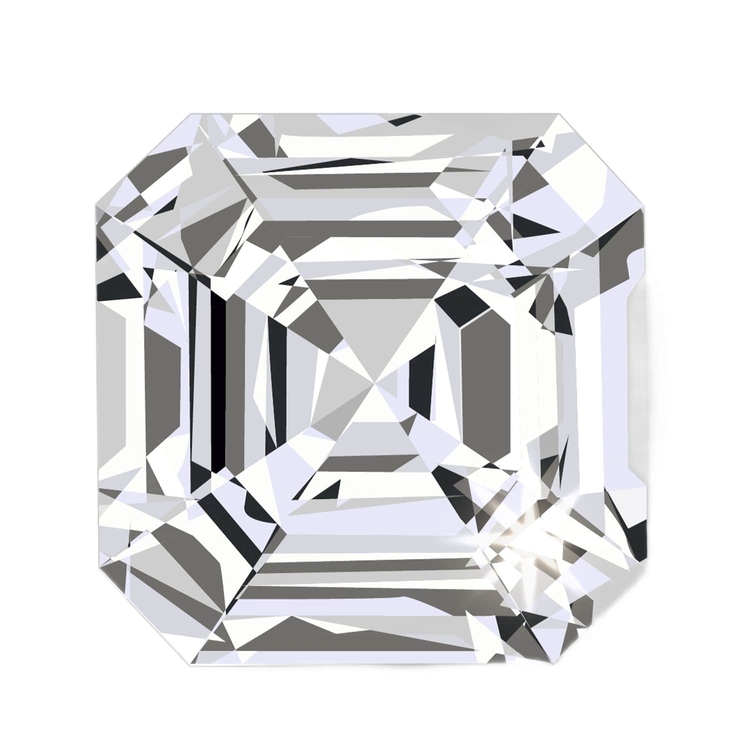 Asscher-cut diamond with stepped square design