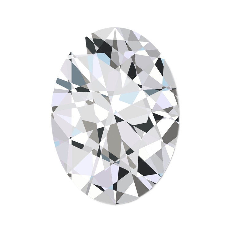 Oval-cut diamond with an elongated, elegant shape