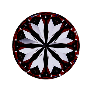 This image shows the diamond’s heart pattern, viewed from above.